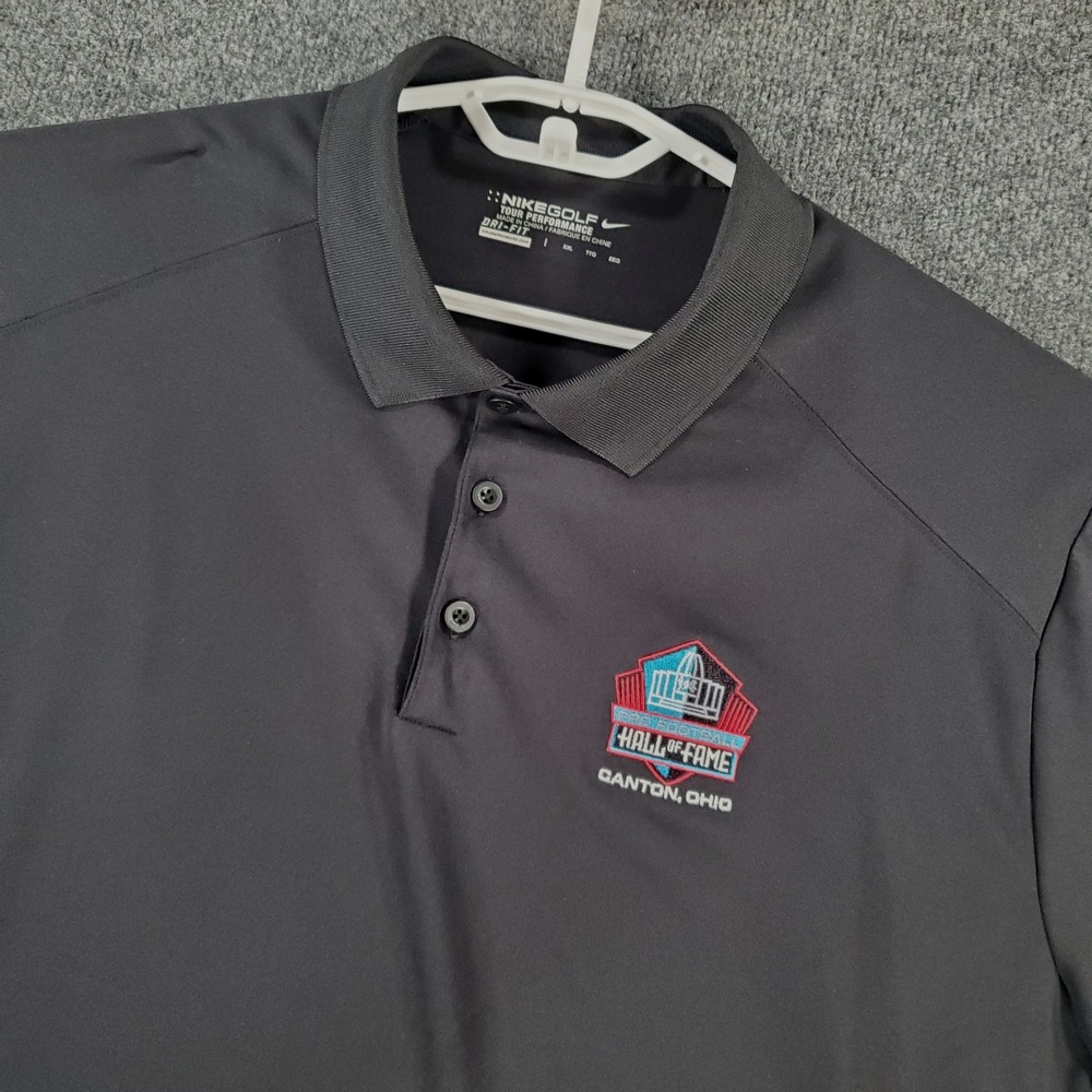 Pro Football Hall of Fame Nike Polo Men 2XL Black NFL Football 509167-010